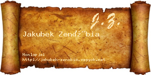Jakubek Zenóbia névjegykártya